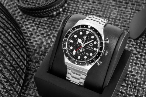 Zegarek Męski TIMEX Q Timex 3-Time Zone Chronograph TW2V69800 + BOX