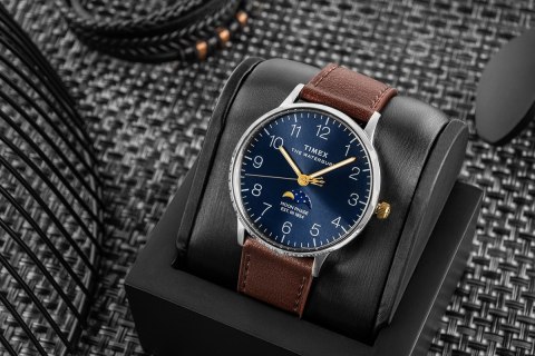 Zegarek Męski TIMEX Waterbury Classic Moon Phase TW2W75600 + BOX