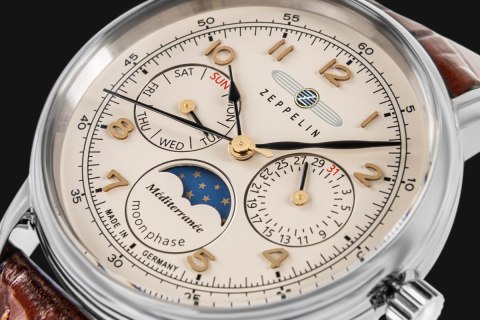 Zegarek Damski ZEPPELIN LZ121 Mediterranee Moonphase 9637-5 + BOX