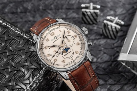 Zegarek Męski ZEPPELIN LZ121 Mediterranee Moonphase 9636-5 + BOX
