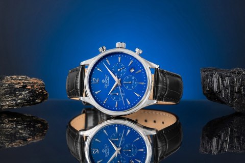 Zegarek Męski Giewont Chronograph Sapphire Czarno Niebieski GW6310-A3