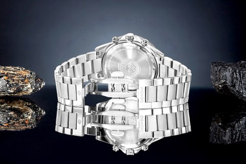 Zegarek Męski Giewont Chronograph Sapphire Srebrno Czarny GW3520-B2
