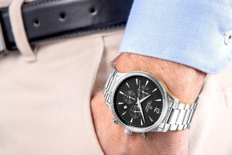 Zegarek Męski Giewont Chronograph Sapphire Srebrny GW6310-B2