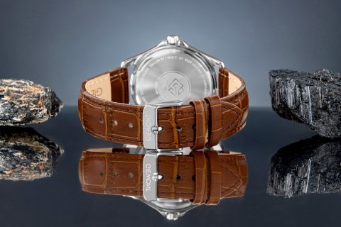 Zegarek Męski Giewont Elegance Sapphire Brązowo Niebieski GW5160-A7