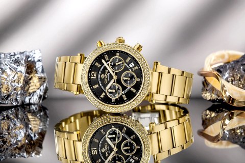 Zegarek Damski Giewont Sapphire Złoto Czarny GW3380-B3