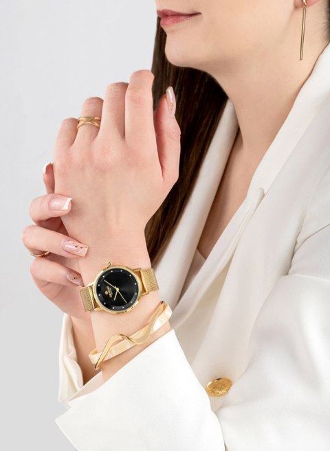 Zegarek Damski Giewont Sapphire Złoto Czarny GW4130-B3