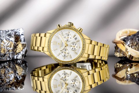 Zegarek Damski Giewont Sapphire Złoto Srebrny GW3670-B2