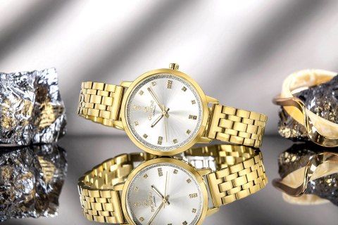 Zegarek Damski Giewont Sapphire Złoto Srebrny GW7370-B2