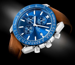 Zegarek Męski Giewont Chronograph Sapphire Brązowo Niebieski GW8720-A2