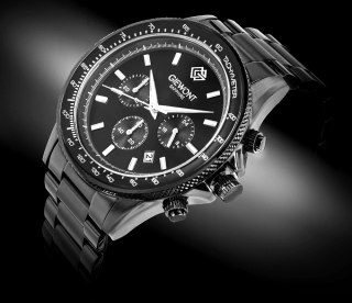 Zegarek Męski Giewont Chronograph Sapphire Czarny GW3520-B1