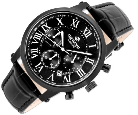 Zegarek Męski Giewont Chronograph Sapphire Czarny GW6260-A3
