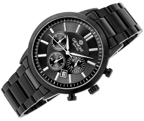 Zegarek Męski Giewont Chronograph Sapphire Czarny GW8510-B2