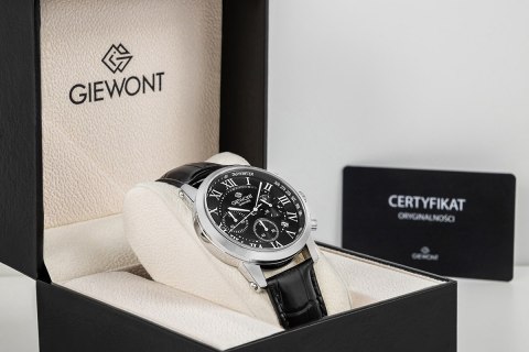 Zegarek Męski Giewont Chronograph Sapphire Srebrno Czarny GW6260-A2