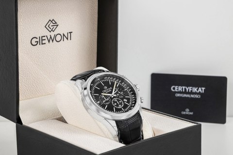 Zegarek Męski Giewont Chronograph Sapphire Srebrno Czarny GW7650-A2