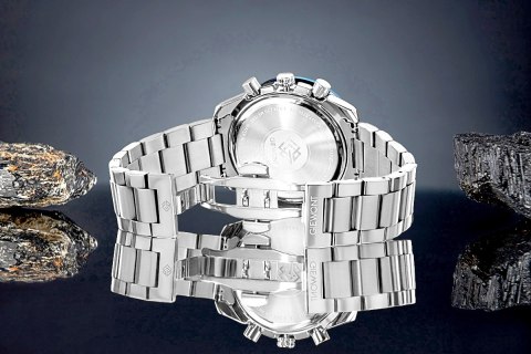 Zegarek Męski Giewont Chronograph Sapphire Srebrno Niebieski GW8720-B3