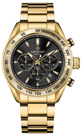 Zegarek Męski Giewont Chronograph Sapphire Złoto Czarny GW9580-B4